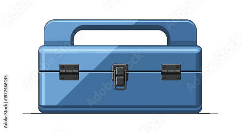 Blue Metal Toolbox Illustration for Construction and Maintenance