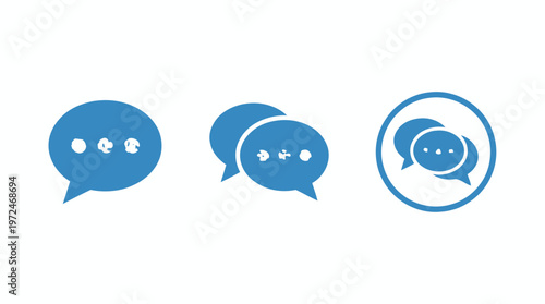 Communication icons: speech bubbles, chat, messaging, dialogue, discussion, conversation