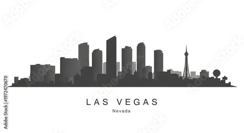 Las vegas skyline silhouette a modern urban landscape in nevada
