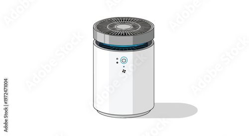 Minimalist White Air Purifier Appliance Illustration