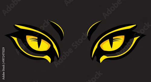 Yellow Eyes Closeup Graphic Design.