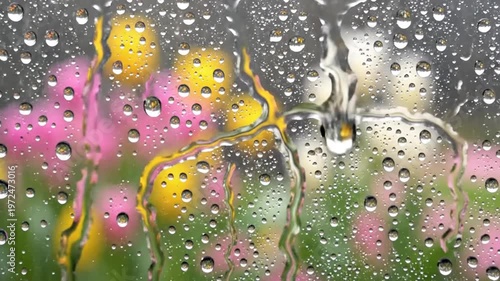 Observing Droplets Falling in a Garden Scene