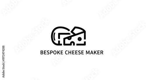Minimalist cheese maker logo with cheese slices and text