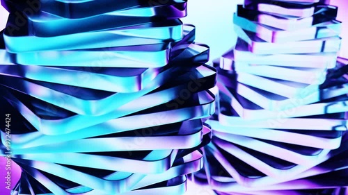 3d rendering of elegant abstract shapes movement loop background