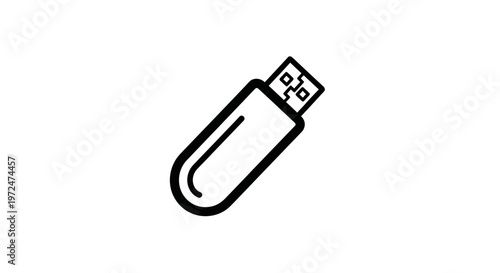 USB Flash Drive Icon - Digital Storage and Data Transfer Symbol
