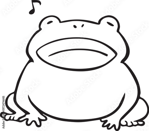 ごきげんなカエル_線画