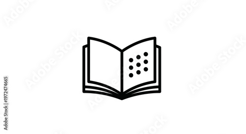 Open Book with Dots Icon Vector Illustration