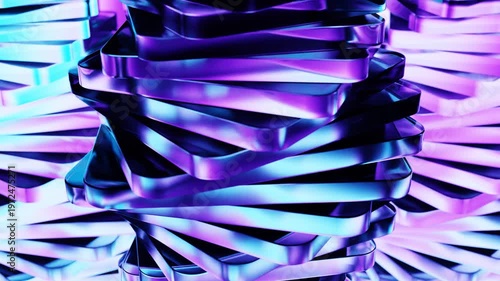 3d rendering of endless loop abstract shape motion background