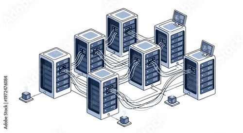 AI-Powered Data Center Infrastructure Network Isometric Design