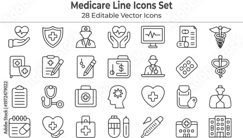 Medicare Line Icon Bundle