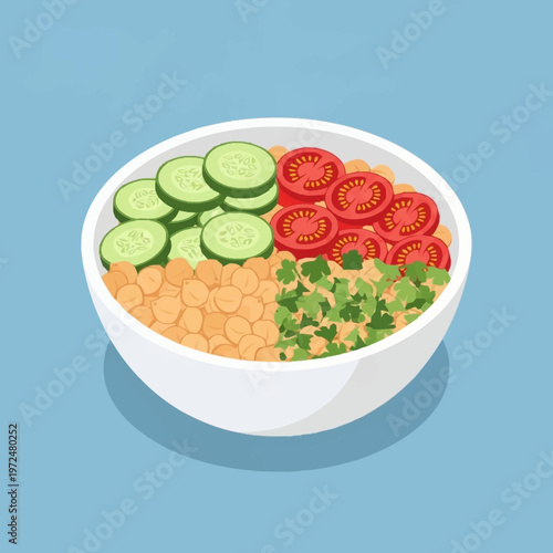 A bowl of fresh vegetable salad.