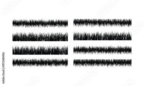 set of black eyelash extensions vector illustration, flat design