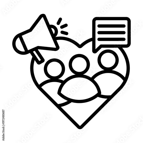 Public Relations icon with line style	