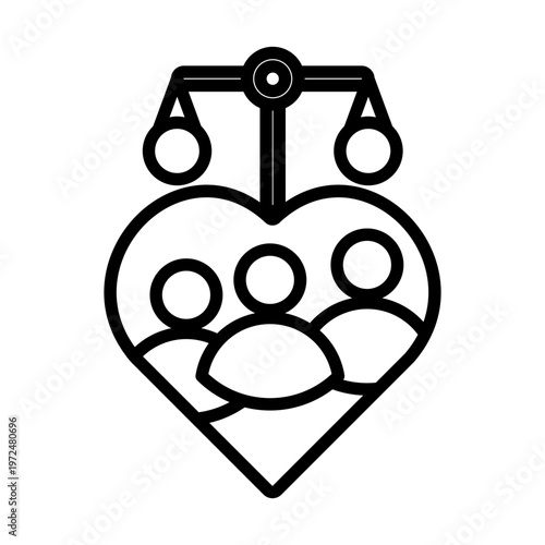 Social Justice icon with line style	