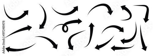 Curved Arrows Set. Simple black curved arrow pointing. Arrow icon set, arrow icon vector. arrow pointing upward