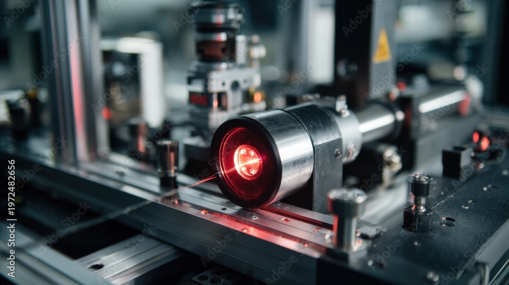 Fototapeta premium Precision laser beam controlled by advanced industrial equipment