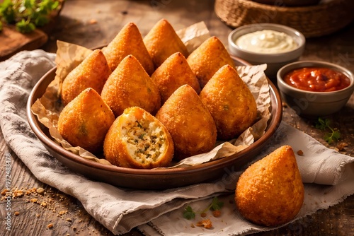 coxinhas de frango boa apresentação