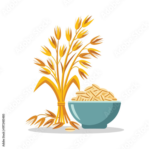 Golden Wheat in a Bowl.