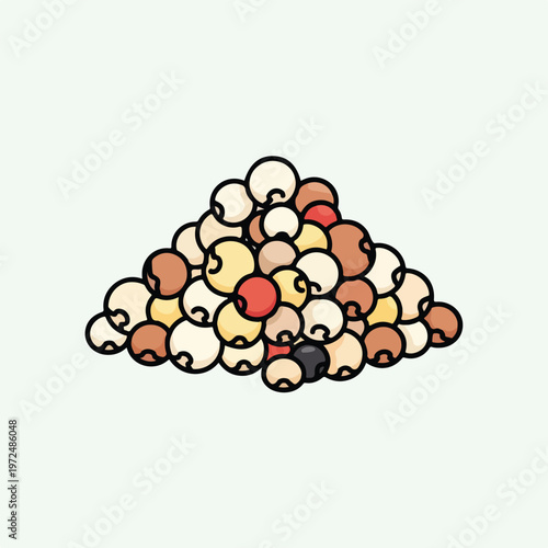 A colorful illustration of a heap of assorted dried beans and legumes.