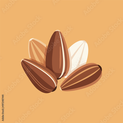 Brown Almonds in Shell Closeup View.