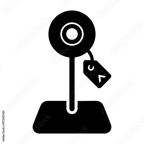 Manual Gear Shift Icon With Price Tag For Car Sale And Automotive Commerce Concept