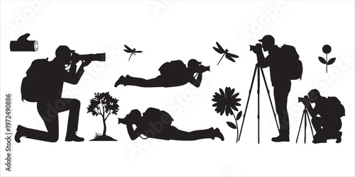 Nature Photographer & Wildlife Silhouette Set