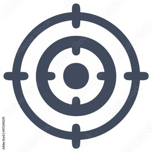 Vector target icon with crosshairs for business goal strategy focus and precision concepts