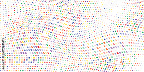 Colorful fun color part of randomus dots. Distorted effect, finance fintech technology concept