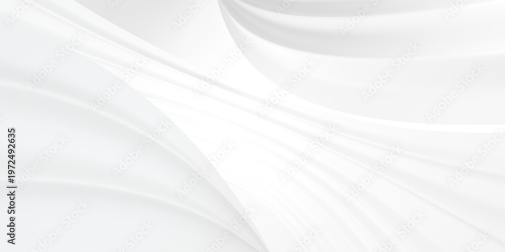 Fototapeta premium Soft white satin cloth background with delicate folds and smooth silk texture.