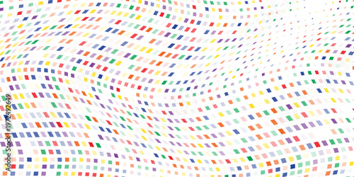 Colorful fun color part of randomus dots. Distorted effect, finance fintech technology concept. Vector illustration