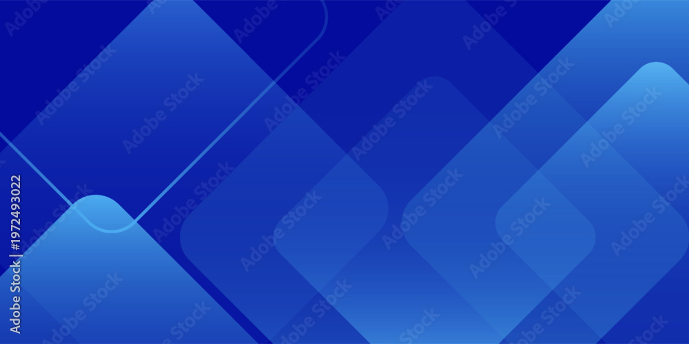 Obraz premium Gradient blue polygon shapes background. Modern technology wallpaper design