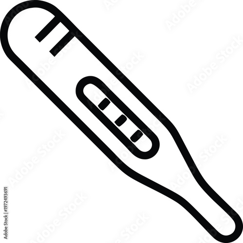 Thermometer with temperature reading for health check vector illustration