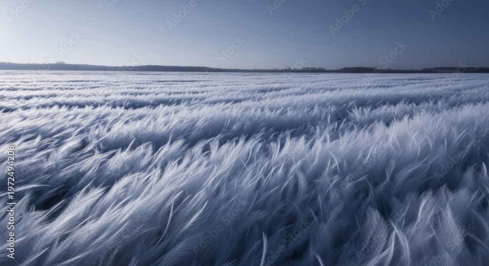 Fototapeta premium Soft White Feathers Moving Like a Slow Tide in Cool Moonlight