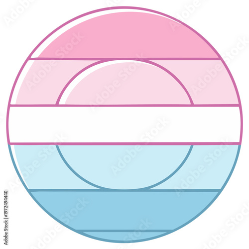 Transgender Pride Flag in a Circle Illustration - Symbol of Identity and Equality