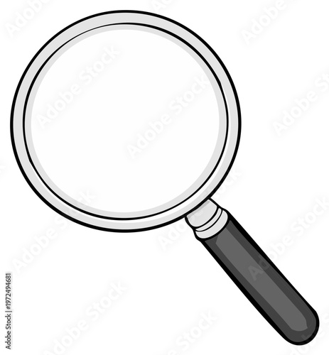 Magnifying glass illustration with focus on detail