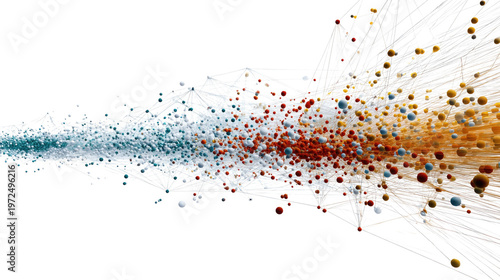 Dynamic Network Visualized: A vibrant depiction of an interconnected network, showcasing a myriad of nodes and connections in a display of data flow and complex relationships.