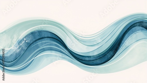 Abstract Blue Wavy Pattern on White Background for Technology and Design Projects