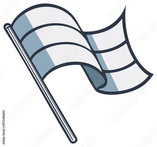 Waving white flag illustration symbolizing surrender or peace