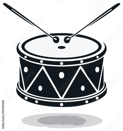 Classic Snare Drum with Drumsticks Ready to Play