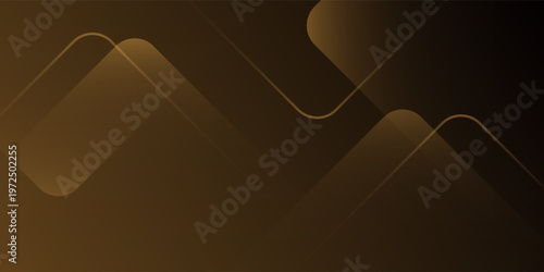 Gold and dark brown background. 3D modern polygon shapes. Perfect color combination