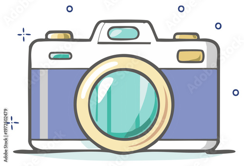 Cute Retro Camera Illustration for Photography and Creative Concepts