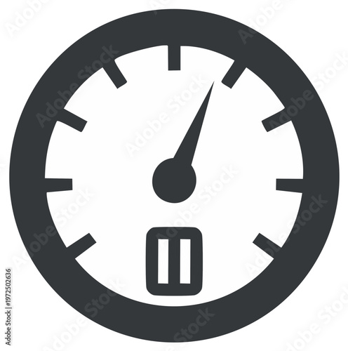 Monochrome Gauge Shows Moderate Measurement Graphic Isolated on White