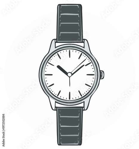 Simple wristwatch sketch illustration