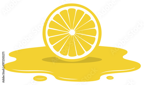 Freshly squeezed lemon illustration with citrus juice graphic