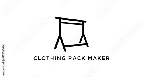 Minimalist Clothing Rack Maker Logo Icon