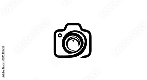 Camera Icon with Lens and Shutter Symbol
