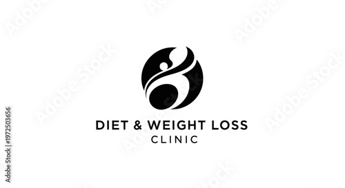 Diet and Weight Loss Clinic Logo: Abstract Figure in Circle