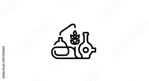 Alchemy Lab Equipment and Wheat Icon