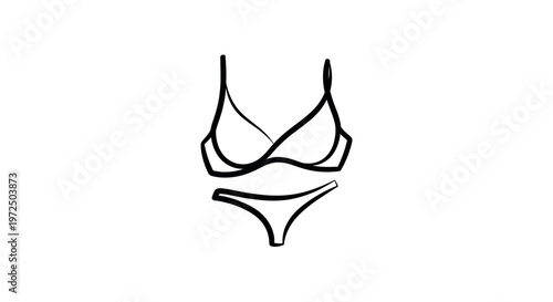 Minimalist Line Art Bikini Set Icon