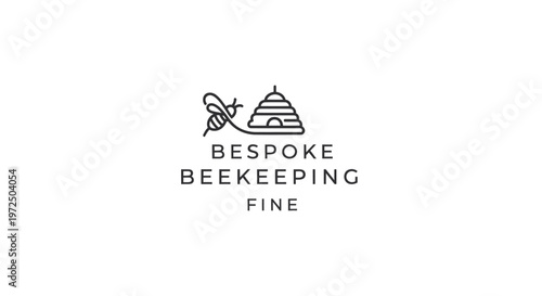 Bespoke Beekeeping Fine Logo: Bee and Hive Design